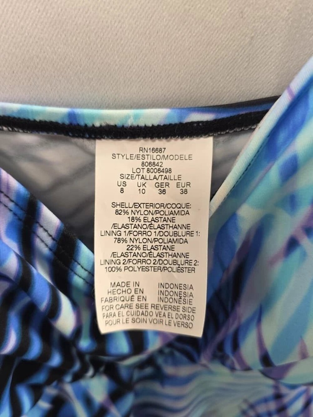 Ladies Swim Solutions Blue One Piece Size 8 ORG $102 NWT (RackD4) - Picture 4 of 5